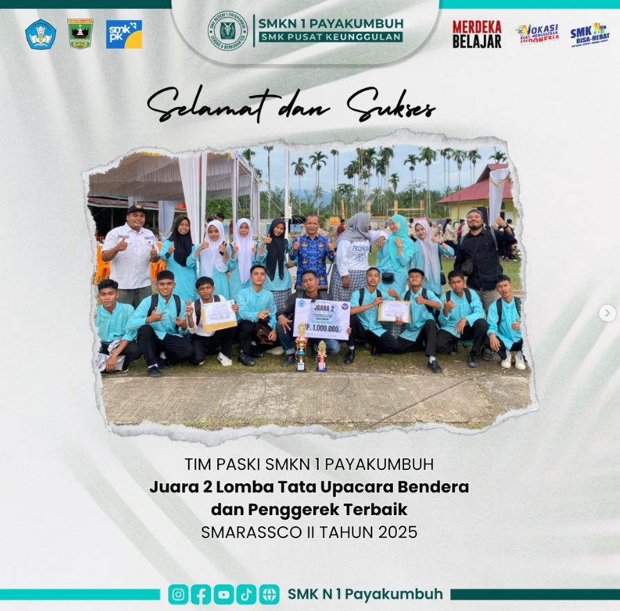 Juara 2 Lomba Tata Upacara Bendera dan Penggerak Terbaik